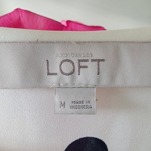 Loft Black and White Polka Holiday Top - Women's Size Medium - Picture 3 of 4